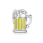 Contas de Prata Esterlina S925 Caneca de Cerveja Acessórios para Pulseira e Colar DIY, Caneca de Cerveja