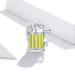 Contas de Prata Esterlina S925 Caneca de Cerveja Acessórios para Pulseira e Colar DIY, Caneca de Cerveja