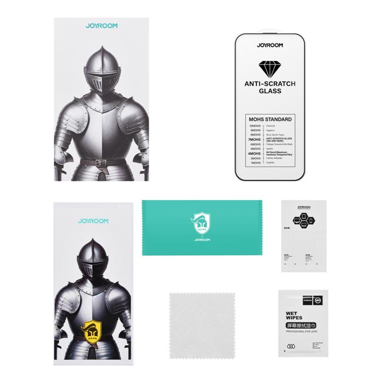 JOYROOM Série Knight Filme de Vidro Temperado HD 2.5D de Ecrã Completo Duro Anti-Riscos, Para iPhone 17 Pro Max, Para iPhone 17 Pro, Para iPhone 17, Para iPhone Air, Para iPhone 16 Pro Max, Para iPhone 16 Pro, Para iPhone 16 Plus, Para iPhone 16