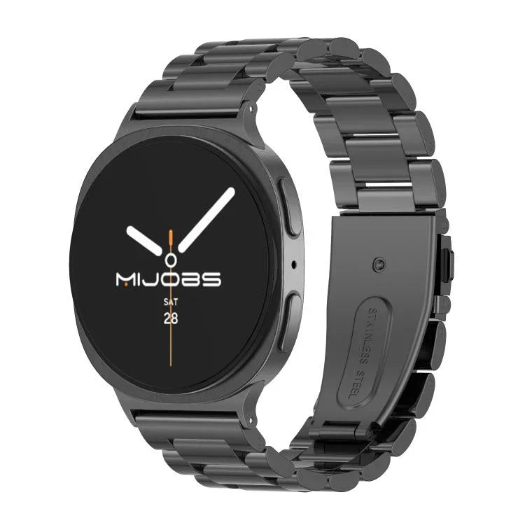 Correia de relógio em aço inoxidável com três contas MIJOBS, Para Samsung Galaxy Watch8 / Watch8 Classic