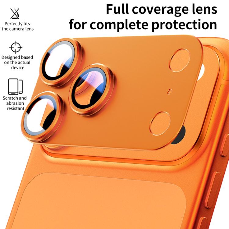 XDcase Armor Filme de Anel Metálico Fosco de Lente de Câmara com Cobertura Total, Para iPhone 17 Pro Max, Para iPhone 17 Pro