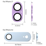 XDcase Armor Filme de Anel Metálico Fosco de Lente de Câmara com Cobertura Total, Para iPhone 17