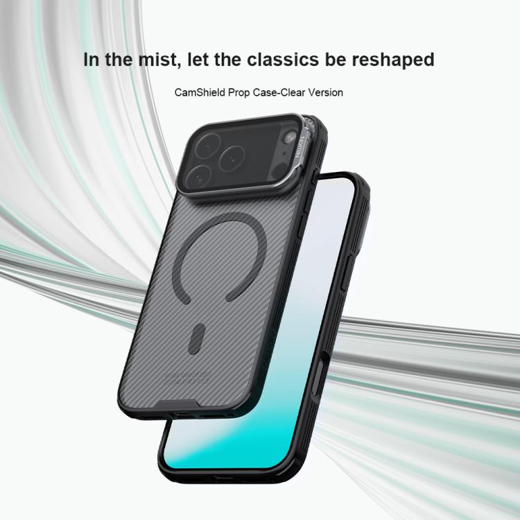 Capa para telemóvel NILLKIN CamShield Prop Transparente com Espelho MagSafe Magnética Translúcida em PC, Para iPhone 17 Pro Max, Para iPhone 17 Pro