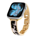 Pulseira de Relógio em Liga com Estampa de Leopardo, para Apple Watch 46mm / 49mm / 45mm / 44mm, para Apple Watch 42mm / 41mm / 40mm / 38mm