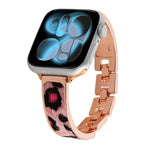 Pulseira de Relógio em Liga com Estampa de Leopardo, para Apple Watch 46mm / 49mm / 45mm / 44mm, para Apple Watch 42mm / 41mm / 40mm / 38mm