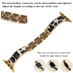 Pulseira de Relógio em Liga com Estampa de Leopardo, para Apple Watch 46mm / 49mm / 45mm / 44mm, para Apple Watch 42mm / 41mm / 40mm / 38mm