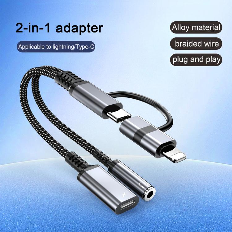 Adaptador de Cabo 4 em 1 USB-C / Tipo-C, 8 Pinos para USB-C / Tipo-C, Cabo de Áudio 3,5mm, Tipo-C, 8 Pinos para USB-C / Tipo-C, 3,5mm