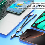 Adaptador de Cabo 4 em 1 USB-C / Tipo-C, 8 Pinos para USB-C / Tipo-C, Cabo de Áudio 3,5mm, Tipo-C, 8 Pinos para USB-C / Tipo-C, 3,5mm