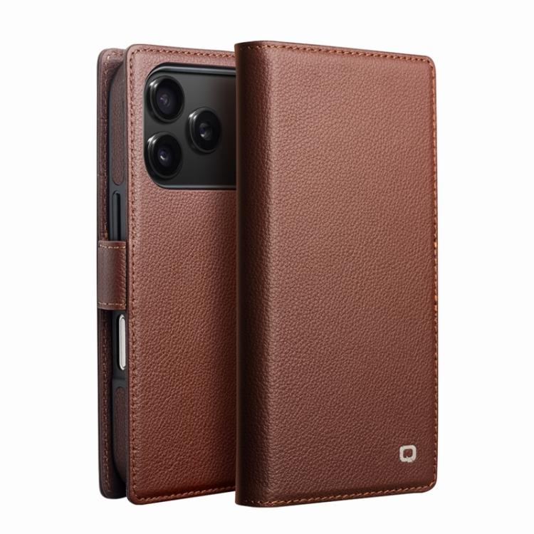 Capa para telemóvel QIALINO Classics 3ª Genuína em Pele, Para iPhone 17 Pro Max, Para iPhone 17 Pro, Para iPhone 17, Para iPhone Air