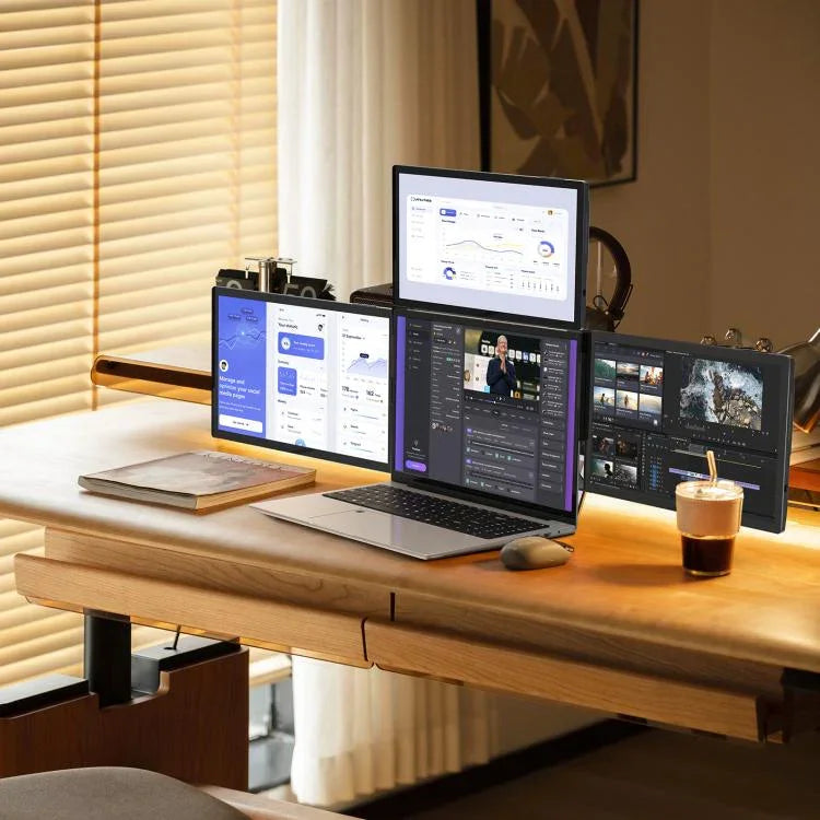 Arie 14 Monitor Portátil Triplo Expandido de 14 polegadas, Ficha US, Ficha UK, Ficha EU