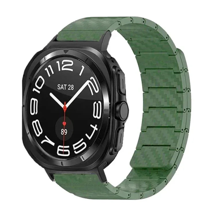 Correia de relógio com loop magnético em fibra de carbono, Para Samsung Galaxy Watch Ultra 47mm / Ultra 2025, Para Samsung Galaxy Watch8 / Watch8 Classic