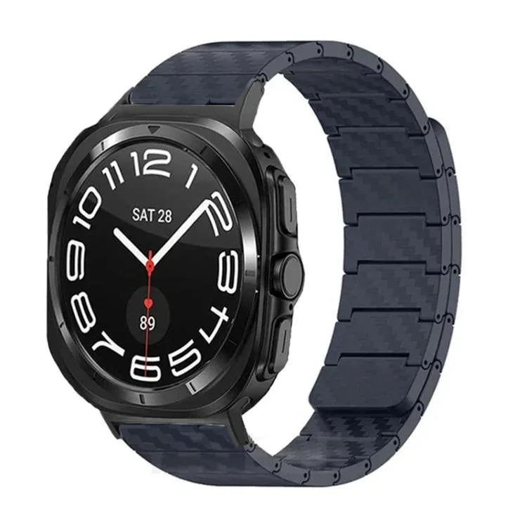 Correia de relógio com loop magnético em fibra de carbono, Para Samsung Galaxy Watch Ultra 47mm / Ultra 2025, Para Samsung Galaxy Watch8 / Watch8 Classic