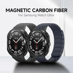 Correia de relógio com loop magnético em fibra de carbono, Para Samsung Galaxy Watch Ultra 47mm / Ultra 2025, Para Samsung Galaxy Watch8 / Watch8 Classic