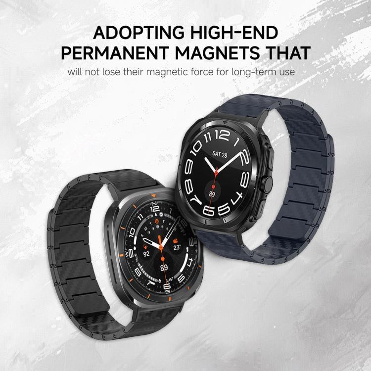 Correia de relógio com loop magnético em fibra de carbono, Para Samsung Galaxy Watch Ultra 47mm / Ultra 2025, Para Samsung Galaxy Watch8 / Watch8 Classic