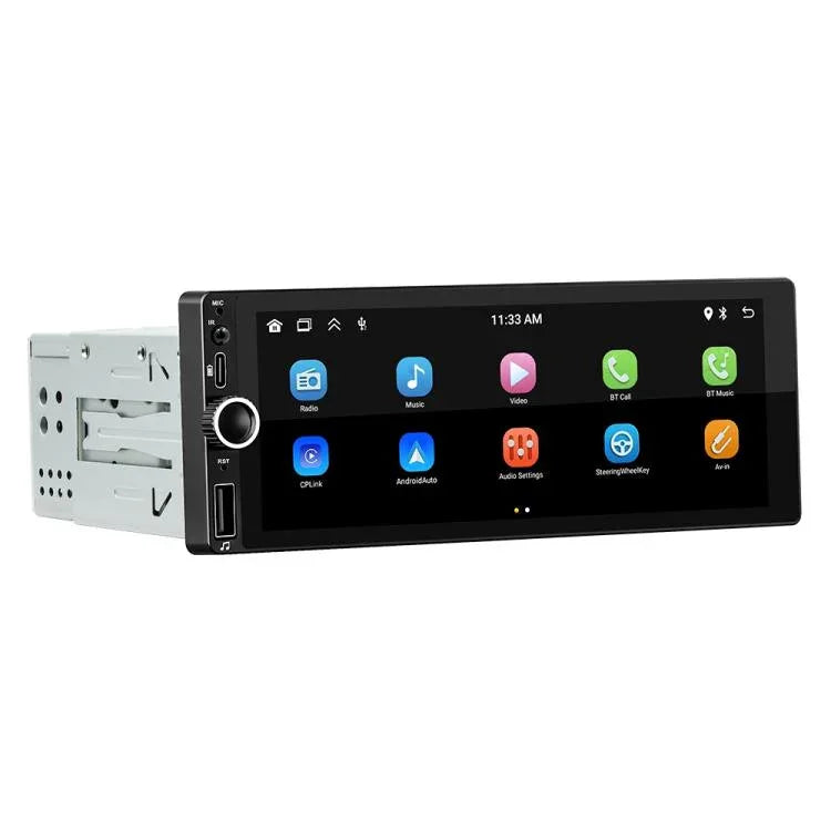 F6021 Leitor MP5 para Carro 1Din com Ecrã IPS de 6,86 polegadas Suporta CarPlay & Android Auto, F6021