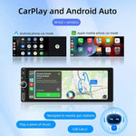 F6021 Leitor MP5 para Carro 1Din com Ecrã IPS de 6,86 polegadas Suporta CarPlay & Android Auto, F6021