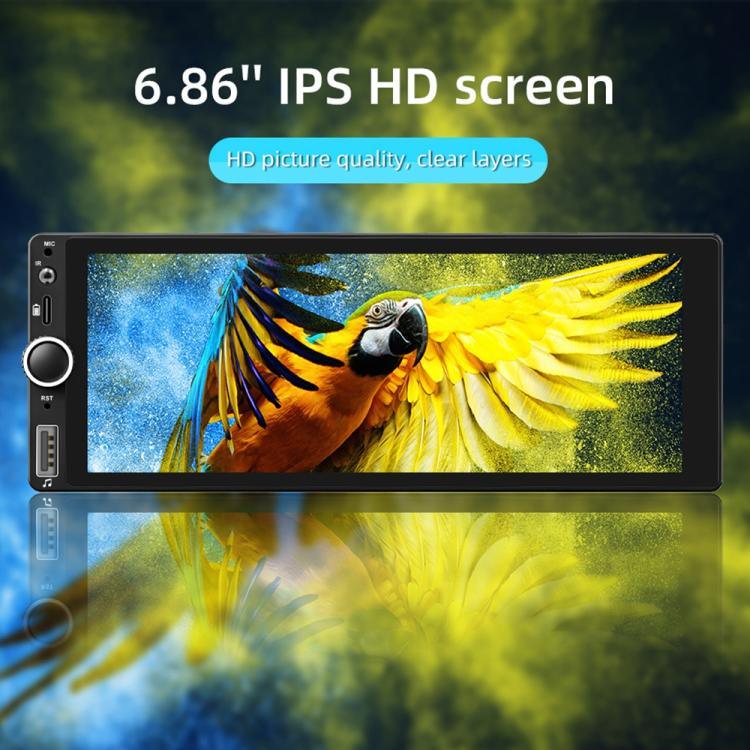 F6021 Leitor MP5 para Carro 1Din com Ecrã IPS de 6,86 polegadas Suporta CarPlay & Android Auto, F6021