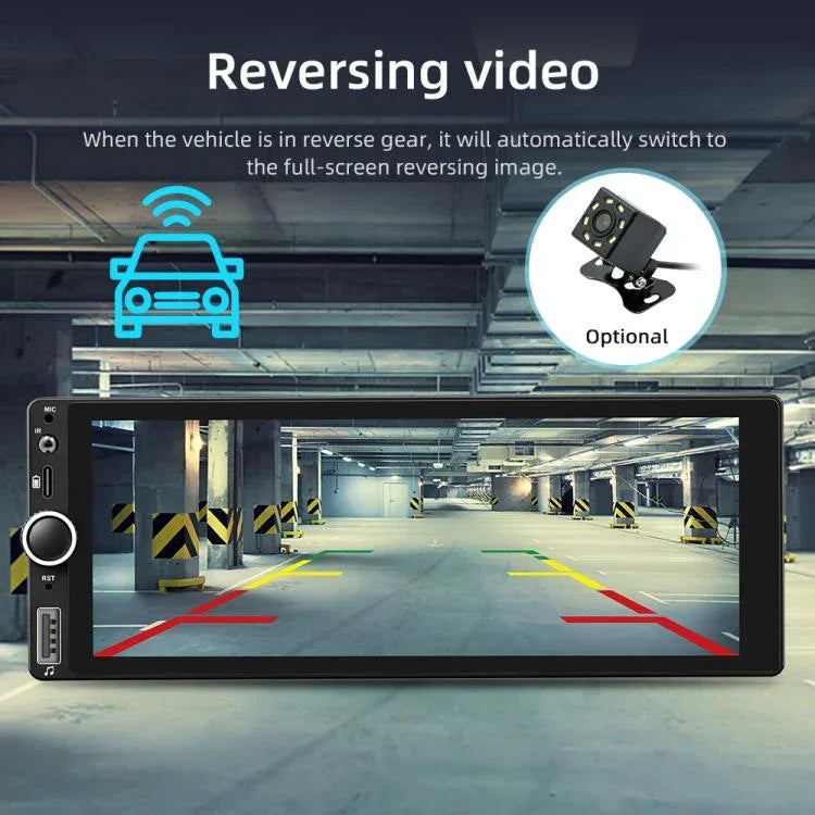 F6021 Leitor MP5 para Carro 1Din com Ecrã IPS de 6,86 polegadas Suporta CarPlay & Android Auto, F6021