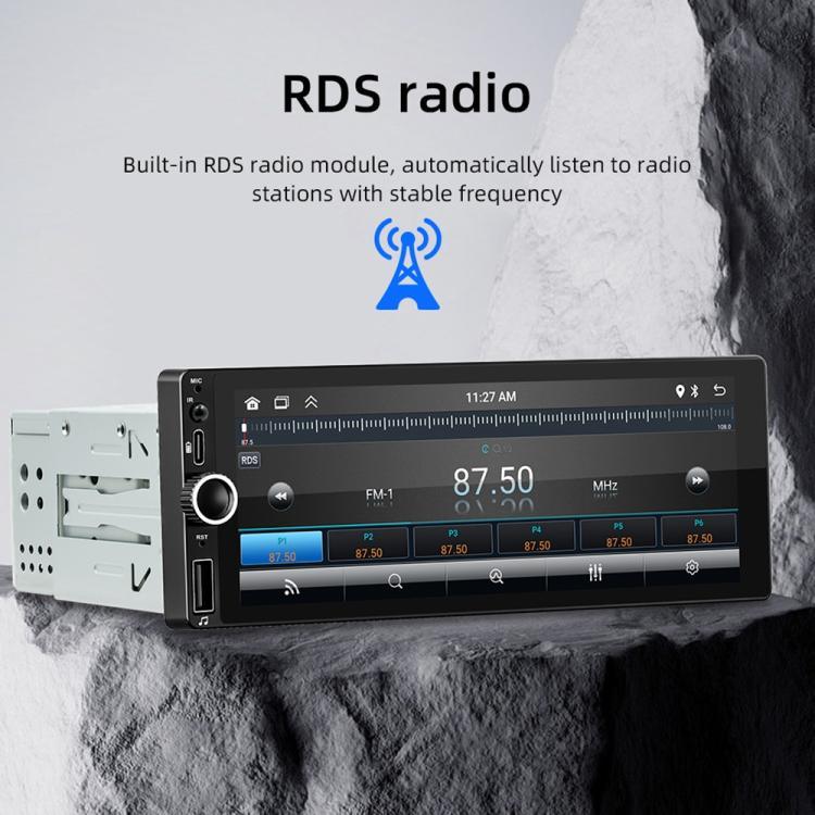 F6021 Leitor MP5 para Carro 1Din com Ecrã IPS de 6,86 polegadas Suporta CarPlay & Android Auto, F6021