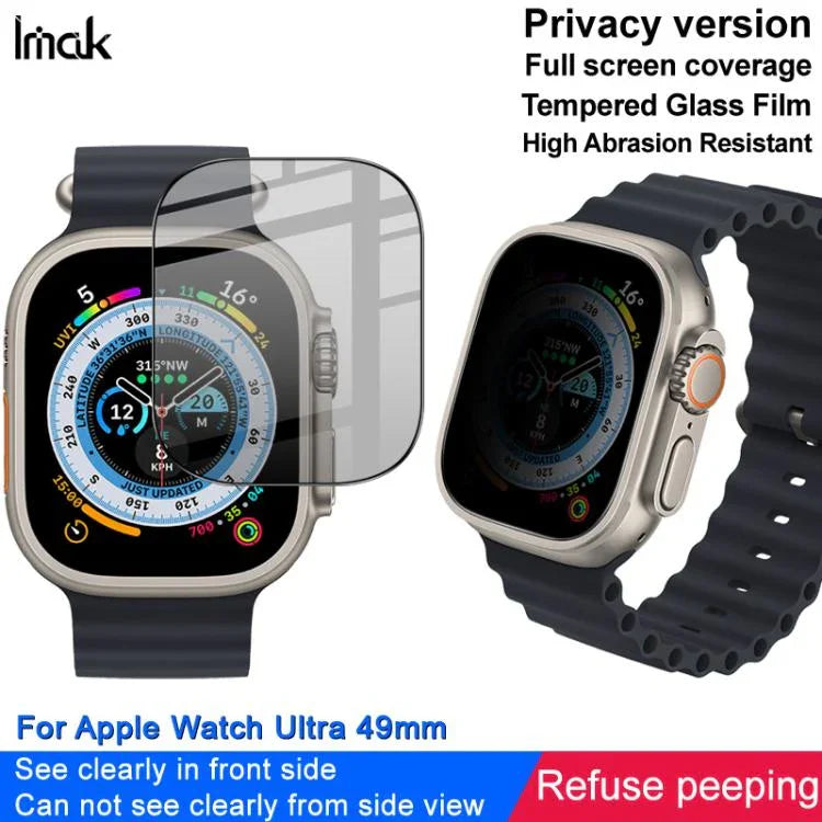 Película Protetora de Vidro Temperado com Privacidade HD imak, para Apple Watch Ultra 1/2/3 49mm