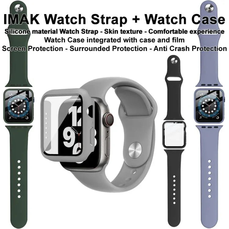 Capa Integrada e Película com Correia de Silicone imak, para Apple Watch SE 1/2/3/Séries 4/5/6 44mm, para Apple Watch SE 1/2/3/Séries 4/5/6 40mm