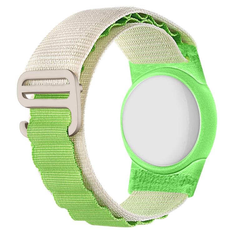 Capa Protetora para Rastreadores Anti-Perda Estilo Correia de Nylon com Laço e Fivela Prateada xDfind, Para AirTag 2ª Geração / AirTag 1ª Geração