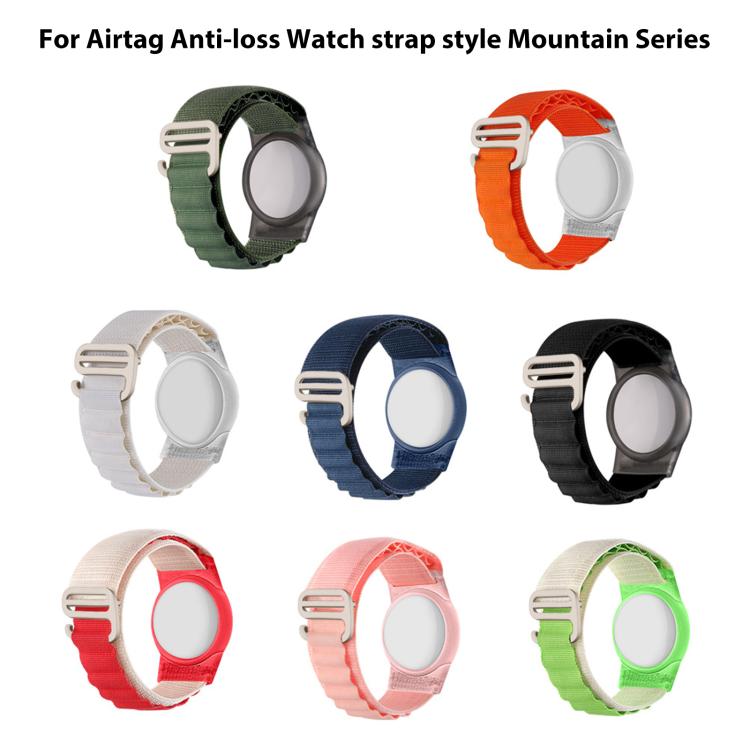 Capa Protetora para Rastreadores Anti-Perda Estilo Correia de Nylon com Laço e Fivela Prateada xDfind, Para AirTag 2ª Geração / AirTag 1ª Geração