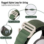 Capa Protetora para Rastreadores Anti-Perda Estilo Correia de Nylon com Laço e Fivela Prateada xDfind, Para AirTag 2ª Geração / AirTag 1ª Geração