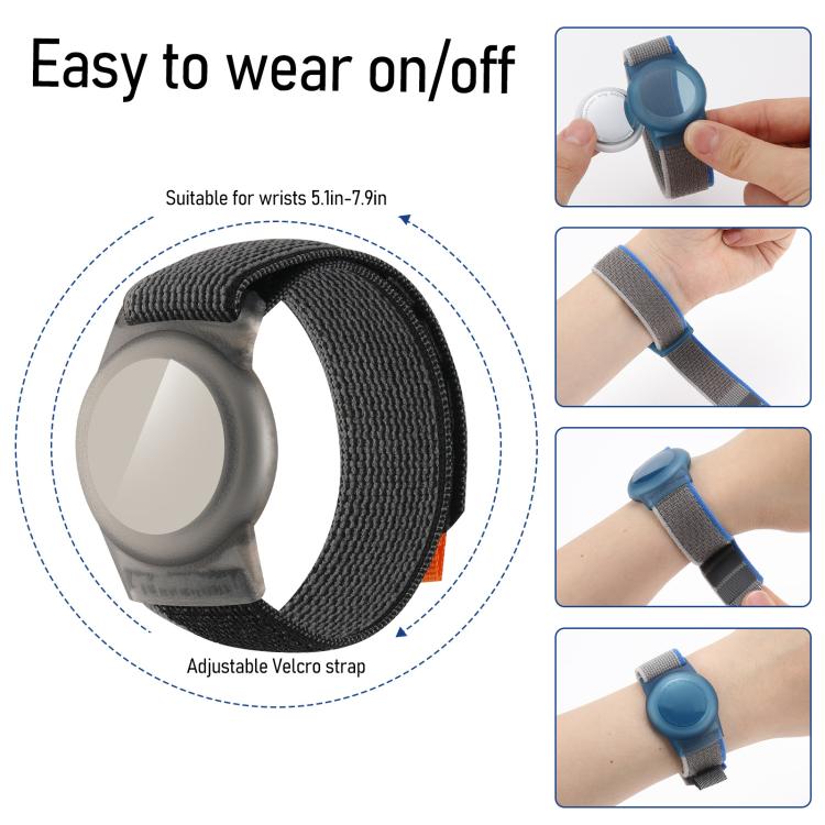 Capa Protetora para Rastreadores Anti-Perda Estilo Correia de Nylon com Laço xDfind, Para AirTag 2ª Geração / AirTag 1ª Geração
