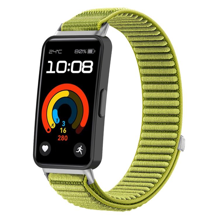 xDfind Woven Nylon Hook And Loop Fastener Metal Interface Watch Band, For Huawei Band 10 / 9 / 8
