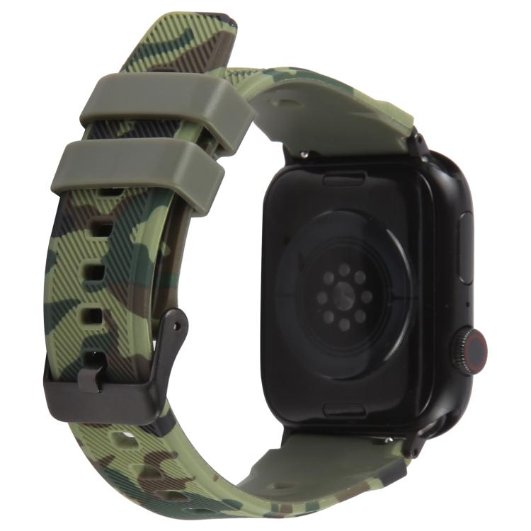 Pulseira de Relógio em Silicone com Estampa Camuflada e Conector Preto xDfind, para Apple Watch 42 / 44 / 45 / 46 / 49mm, para Apple Watch 38 / 40 / 41 / S10 42mm