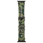 Pulseira de Relógio em Silicone com Estampa Camuflada e Conector Preto xDfind, para Apple Watch 42 / 44 / 45 / 46 / 49mm, para Apple Watch 38 / 40 / 41 / S10 42mm