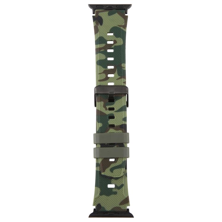 Pulseira de Relógio em Silicone com Estampa Camuflada e Conector Preto xDfind, para Apple Watch 42 / 44 / 45 / 46 / 49mm, para Apple Watch 38 / 40 / 41 / S10 42mm