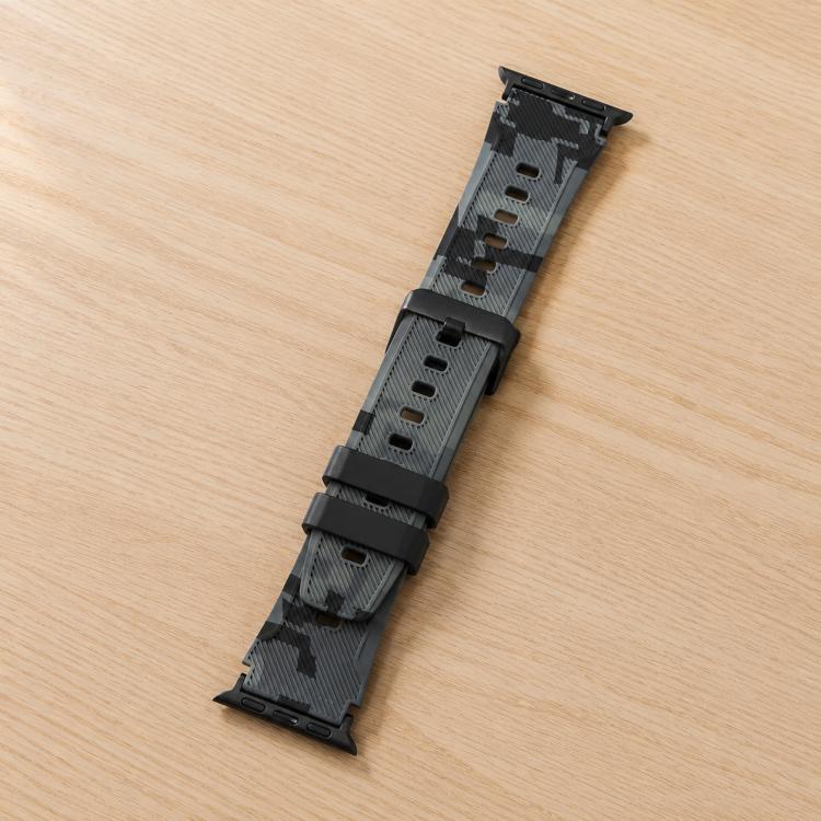 Pulseira de Relógio em Silicone com Estampa Camuflada e Conector Preto xDfind, para Apple Watch 42 / 44 / 45 / 46 / 49mm, para Apple Watch 38 / 40 / 41 / S10 42mm