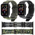 Pulseira de Relógio em Silicone com Estampa Camuflada e Conector Preto xDfind, para Apple Watch 42 / 44 / 45 / 46 / 49mm, para Apple Watch 38 / 40 / 41 / S10 42mm