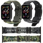 Pulseira de Relógio em Silicone com Estampa Camuflada e Conector Preto xDfind, para Apple Watch 42 / 44 / 45 / 46 / 49mm, para Apple Watch 38 / 40 / 41 / S10 42mm