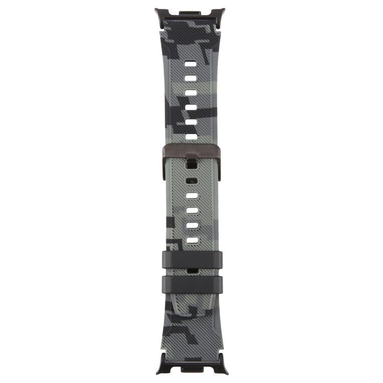 xDfind Black Connector Camouflage Print Silicone Watch Band, For Samsung Galaxy Watch Ultra / Ultra 2025, For Samsung Galaxy Watch8 / Watch8 Classic