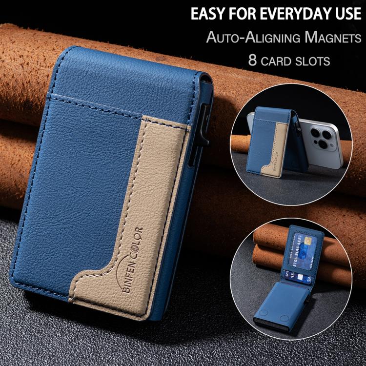Bolsa de Cartão Magnética de Couro Colorblock BFK28 MagSafe