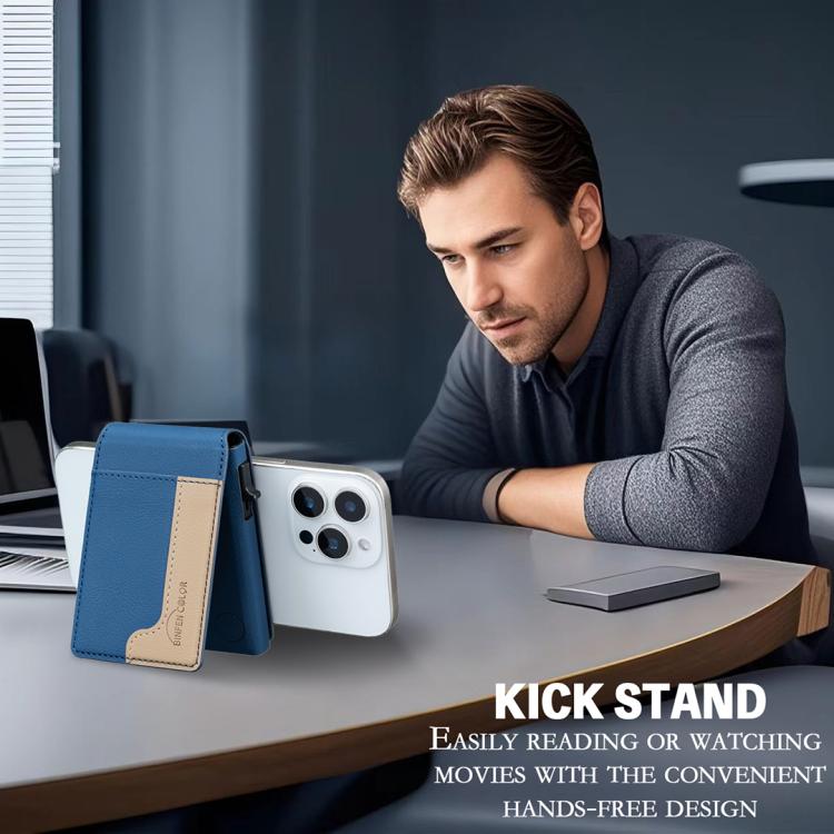 Bolsa de Cartão Magnética de Couro Colorblock BFK28 MagSafe