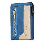 Bolsa de Cartão Magnética de Couro com Fecho BFK31 Colorblock MagSafe