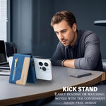 Bolsa de Cartão Magnética de Couro com Fecho BFK31 Colorblock MagSafe