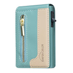 Bolsa de Cartão Magnética de Couro com Fecho BFK31 Colorblock MagSafe