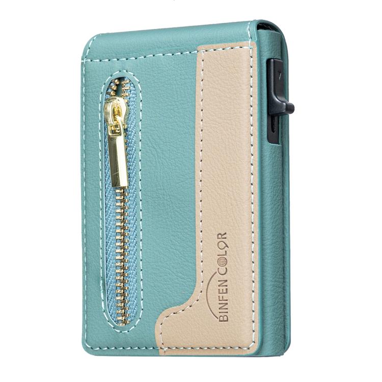 Bolsa de Cartão Magnética de Couro com Fecho BFK31 Colorblock MagSafe