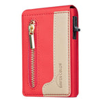 Bolsa de Cartão Magnética de Couro com Fecho BFK31 Colorblock MagSafe