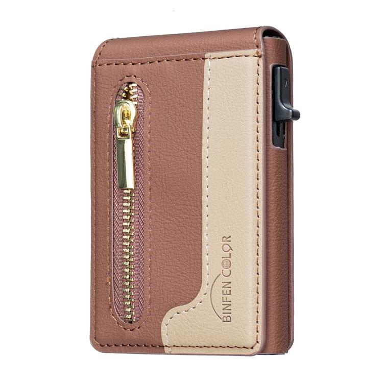 Bolsa de Cartão Magnética de Couro com Fecho BFK31 Colorblock MagSafe