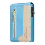 Bolsa de Cartão Magnética de Couro com Fecho BFK31 Colorblock MagSafe