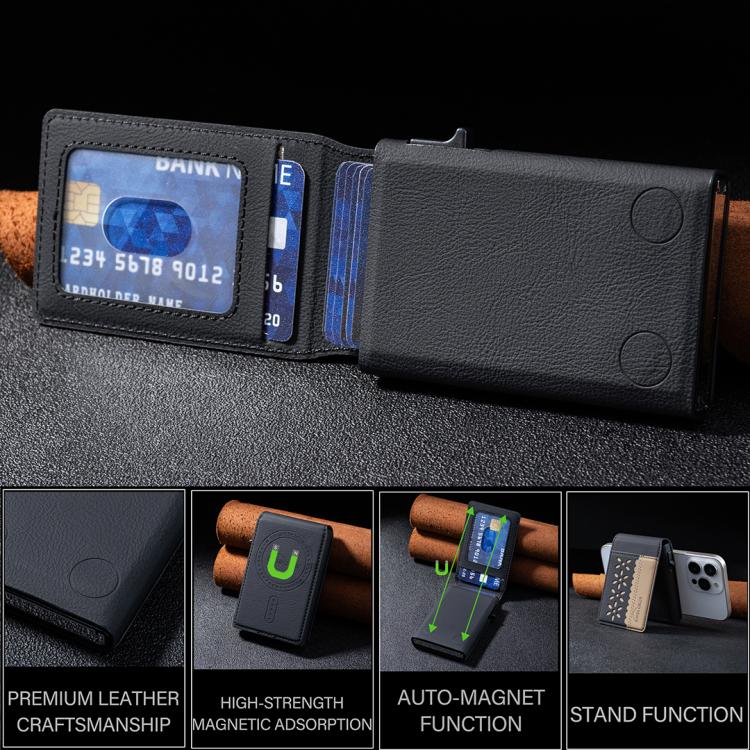 Bolsa de Cartão Magnética de Couro com Flores Colorblock BFK30 Magsafe