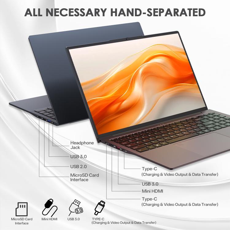 Portátil GXMO T160 16 polegadas Windows 11, 16GB+512GB, Processador AMD Ryzen 5 7430U Hexa Core, Ficha UE, Ficha US, Ficha UK, Ficha AU