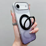 Capa para telemóvel MagSafe com suporte rotativo de 360 graus transparente em gradiente, Para iPhone 17 Pro Max, Para iPhone 17 Pro, Para iPhone 17, Para iPhone Air, Para iPhone 16 Pro Max, Para iPhone 16 Pro, Para iPhone 16 Plus, Para iPhone 16