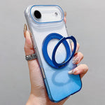 Capa para telemóvel MagSafe com suporte rotativo de 360 graus transparente em gradiente, Para iPhone 17 Pro Max, Para iPhone 17 Pro, Para iPhone 17, Para iPhone Air, Para iPhone 16 Pro Max, Para iPhone 16 Pro, Para iPhone 16 Plus, Para iPhone 16